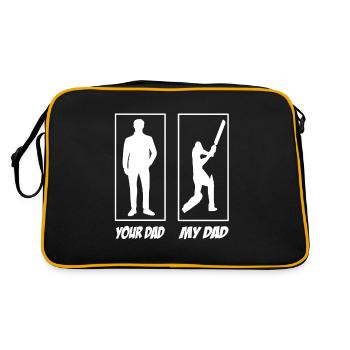 Your Dad My Dad Cricket Papa - Retro Bag - black/gold - Back