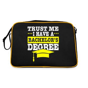 Abschluss Uni Feier Absolvent Absolviert Geschenk - Retro Tasche - Schwarz/Gold - Hinten