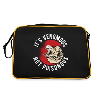 Reptilien Für Fans Von Schlangen - Retro Tasche - Schwarz/Gold - Hinten