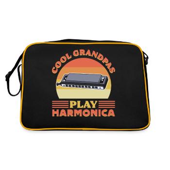 Les grands-pères cool jouent de l’harmonica - Sac Retro - noir/or - Dos