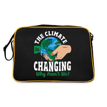 The Climate Is Changing Why Aren't We? Climate - Retro Tasche - Schwarz/Gold - Hinten