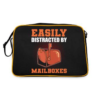 Easily Distracted By Mailboxes Postal Worker - Retro Bag - black/gold - Back