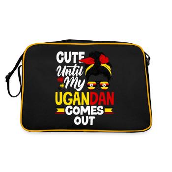 Ugandan Uganda Ugandan Flag Quote - Retro Bag - black/gold - Back