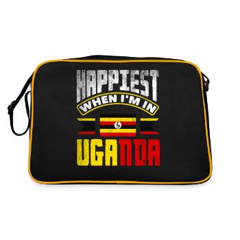 Ugandan Uganda Ugandan Flag Quote - Retro Bag - black/gold - Back