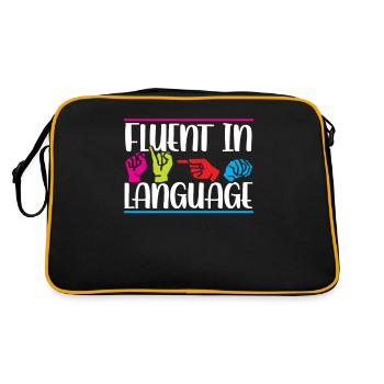 Fluent in sign language Awareness signs - Retro Bag - black/gold - Back