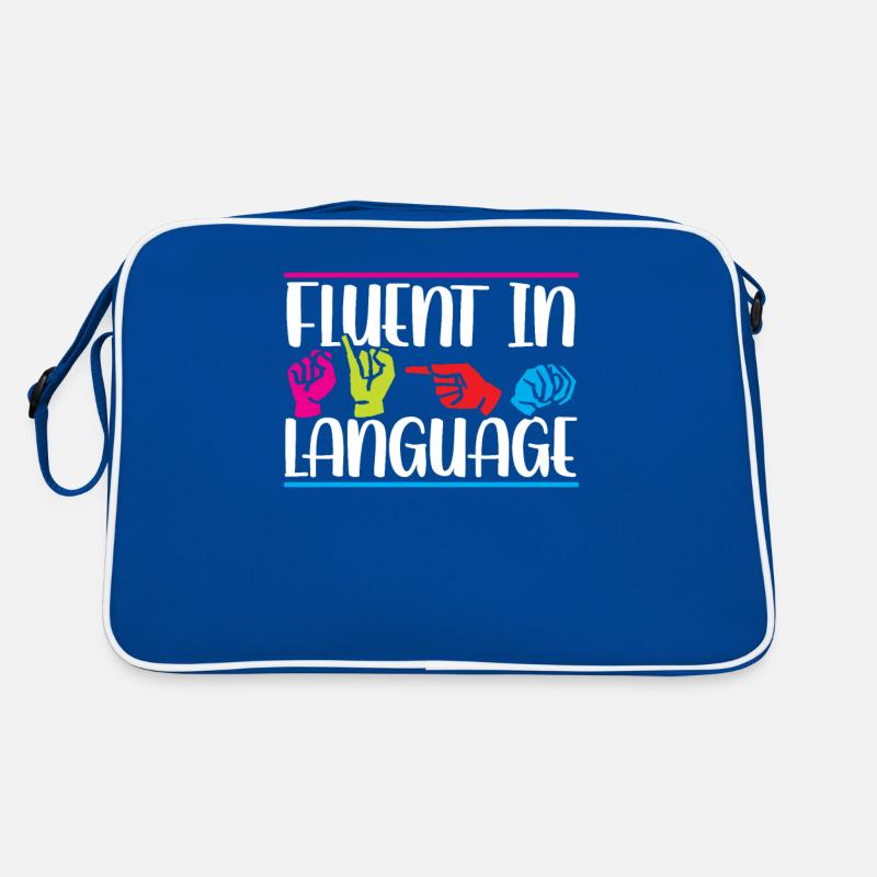 Fluent in sign language Awareness signs Retro Bag