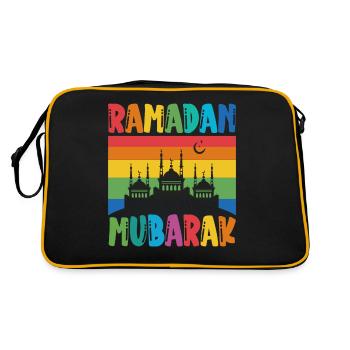 Ramadan Ramadan Moubarak Jeûne Joyeux Ramadan - Sac Retro - noir/or - Dos