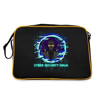 Cyber Security Ninja Programmer Nerd Design - Retro Bag - black/gold - Back