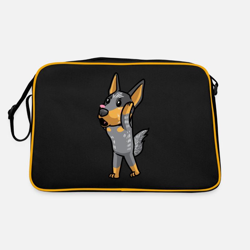 Émoticône Kawaii du bouvier australien Blue Heeler Sac Retro