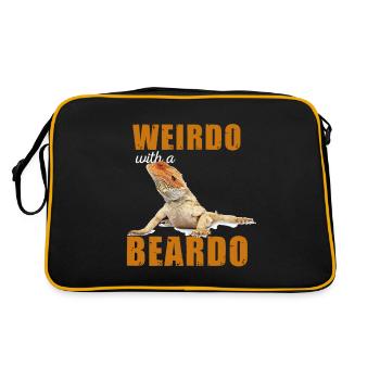 Reptilien Wierdo With a Beardo Iguana Bartagame - Retro Bag - black/gold - Back