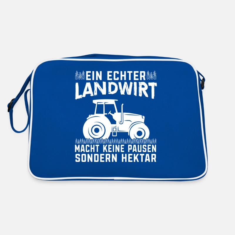 Landwirt Hektar Arbeit Traktor Bauer Acker Felder Retro Tasche