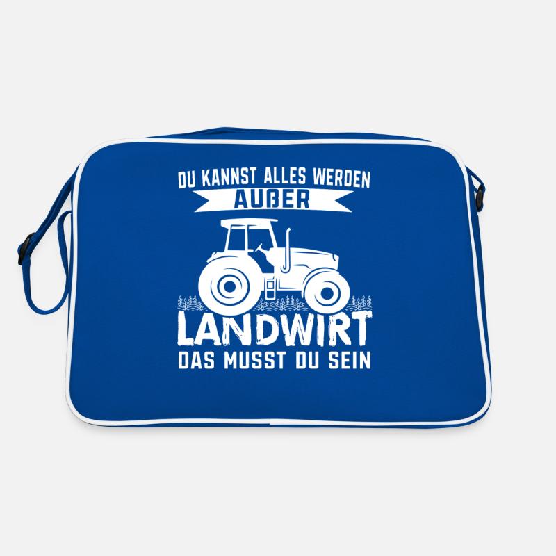 Landwirt Pflanzen Arbeit Traktor Bauer Acker Retro Tasche