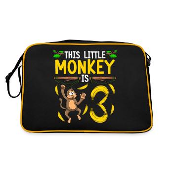 Affengeburtstag 3. Affe Themenparty Kinder - Retro Tasche - Schwarz/Gold - Hinten