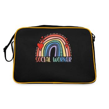 Social Worker Social Work Social Worker Profession - Retro Bag - black/gold - Back
