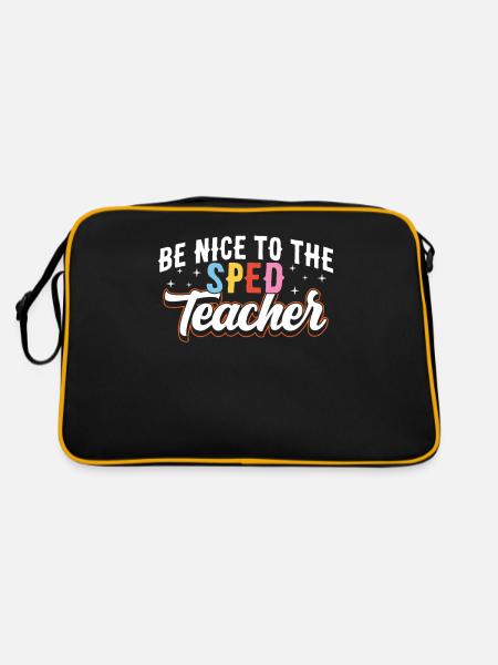 Be Nice to Sped Teacher Special Education - Retro Bag - black/gold - Back
