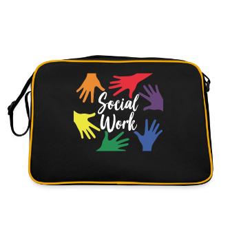 Social Work Social Work Social Worker Profession - Retro Bag - black/gold - Back