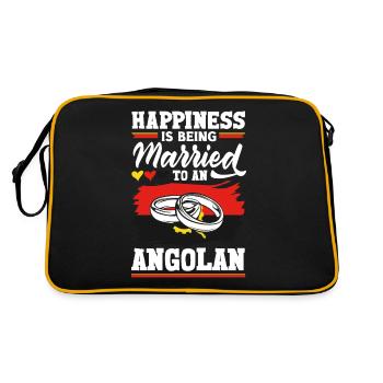 Angola Angola Citation du drapeau angolais - Sac Retro - noir/or - Dos