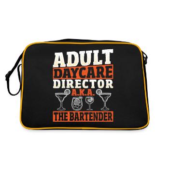 Adult Daycare Director A.K.A. The Bartender - Retro Tasche - Schwarz/Gold - Hinten