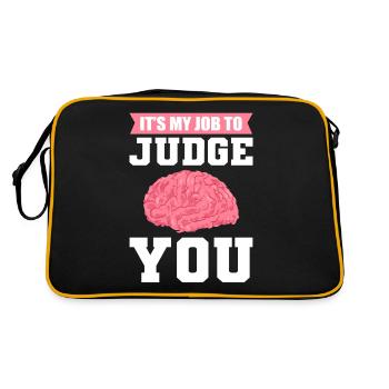 Psychologe Schulpsychologe Psychologie Psyche - Retro Tasche - Schwarz/Gold - Hinten