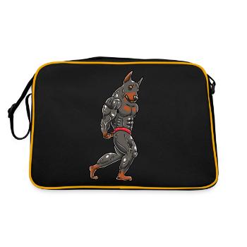 Doberman Dog Gym Bodybuilder - Sac Retro - noir/or - Dos