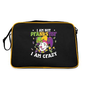 Lustig, ich bin kein Witzbold Ich bin verrückt - Retro Tasche - Schwarz/Gold - Hinten