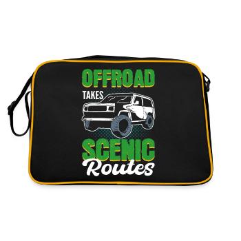 Offroad Takes Scenic Routes Offroading Off-Roading - Retro Bag - black/gold - Back
