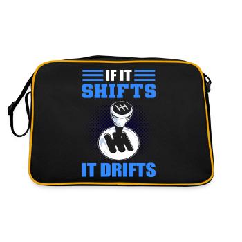 If It Shifts It Drifts Drifting Car Racing - Retro Bag - black/gold - Back