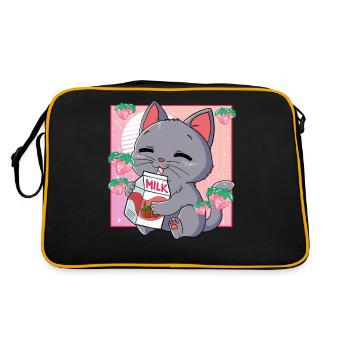 Kawaii Cat Lait de fraise - Sac Retro - noir/or - Dos