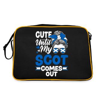 Scottish Scotland Scottish Flag Quote - Retro Bag - black/gold - Back