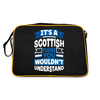 Scottish Scotland Scottish Flag Quote - Retro Bag - black/gold - Back