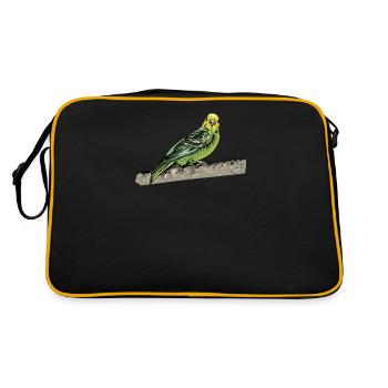 Catherine's Parakeet I Parakeet Ornamental BirdMotif for - Retro Bag - black/gold - Back