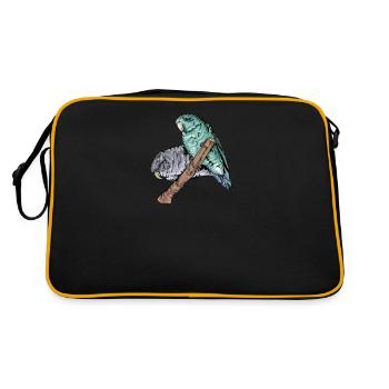 Catherine's Parakeet I Parakeet Ornamental BirdMotif for - Retro Bag - black/gold - Back