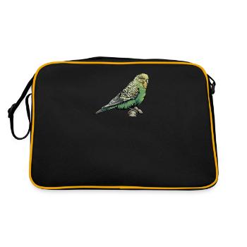 Catherine's Parakeet I Parakeet Ornamental BirdMotif for - Retro Bag - black/gold - Back