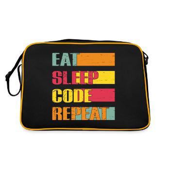 Lustiger Informatiker Spruch, Informatik - Retro Tasche - Schwarz/Gold - Hinten