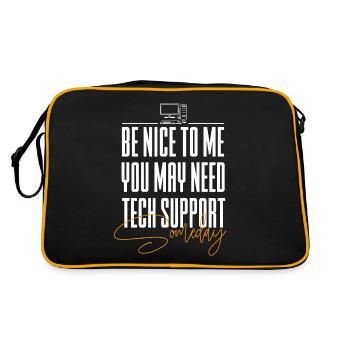 Lustiger Informatiker Spruch, Informatik - Retro Tasche - Schwarz/Gold - Hinten