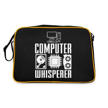 Lustiger Informatiker Spruch, Informatik - Retro Tasche - Schwarz/Gold - Hinten