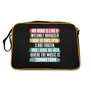 Lustiger Informatiker Spruch, Informatik - Retro Tasche - Schwarz/Gold - Hinten