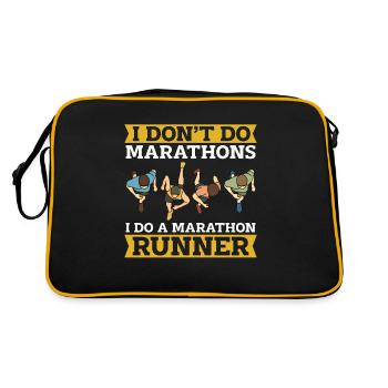 Semi-marathon Je ne fais pas de marathons d’athlétisme - Sac Retro - noir/or - Dos
