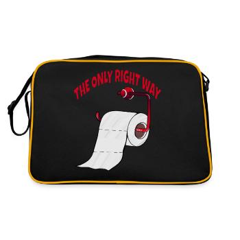 Toilettenpapier Der Richtige Weg lustiges - Retro Tasche - Schwarz/Gold - Hinten
