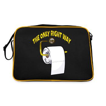 Toilettenpapier Der Richtige Weg lustiges - Retro Tasche - Schwarz/Gold - Hinten