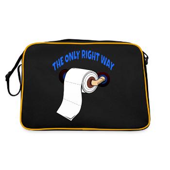 Toilettenpapier Der Richtige Weg lustiges - Retro Tasche - Schwarz/Gold - Hinten