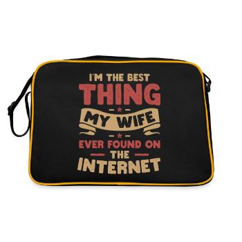 I´m the best thing my Wife found on the Internet - Retro Tasche - Schwarz/Gold - Hinten