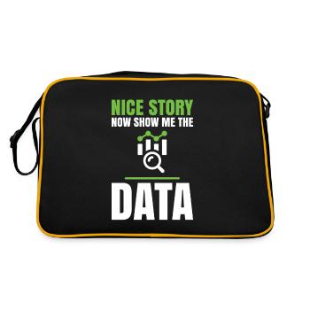 Nette Geschichte, Jetzt Zeige Mir Die Daten Für - Retro Tasche - Schwarz/Gold - Hinten