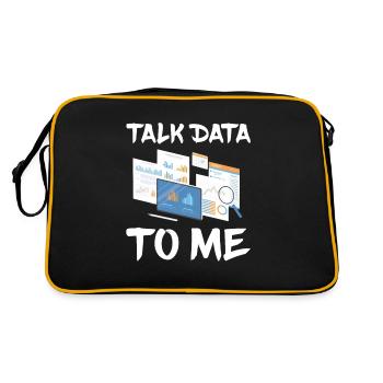 Talk Data To Me for all computer fans - Retro Bag - black/gold - Back