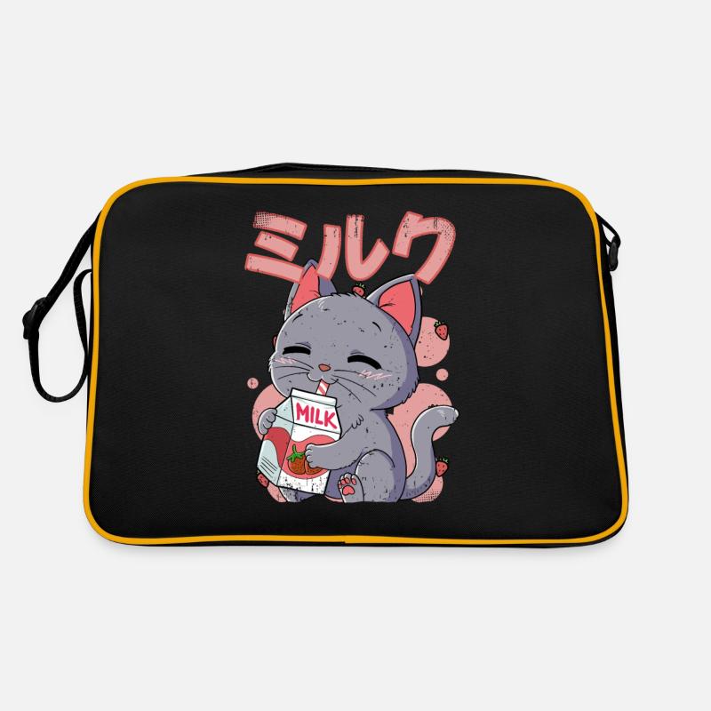 Kawaii Katze Erdbeermilch Retro Tasche
