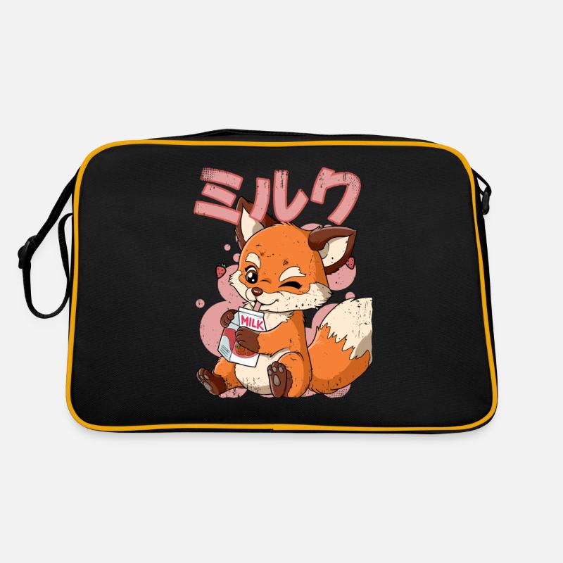 Kawaii Fox Lait de fraise Sac Retro