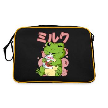 Kawaii Frog Strawberry Lait - Sac Retro - noir/or - Dos