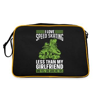 Speed Skating I Love Speed Skating Less Than Skate - Retro Bag - black/gold - Back