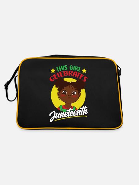 This Girl Celebrates the Juneteenth Black 1865 - Retro Bag - black/gold - Back