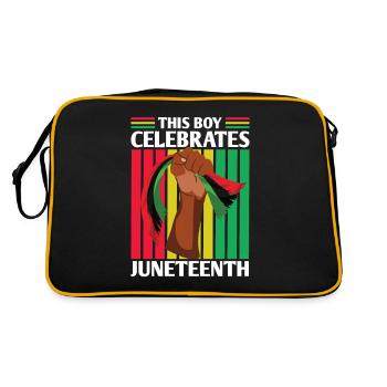This boy celebrates the Juneteenth 1865 Black - Retro Bag - black/gold - Back